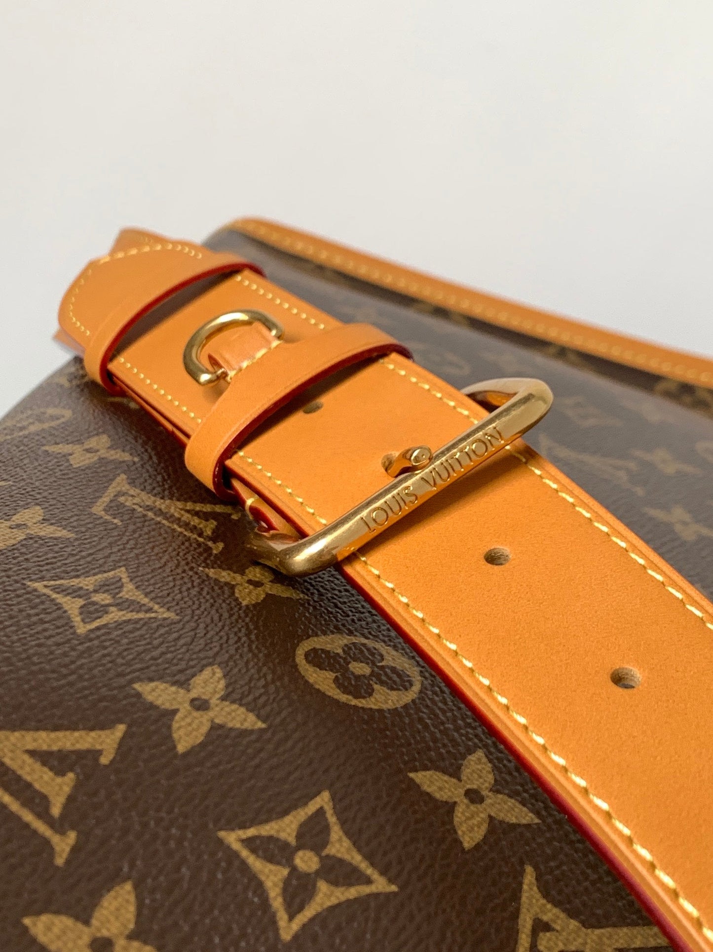 LV Satchel Messenger Bag  35.5cm Brown Monogram Canvas & Cowhide mysite