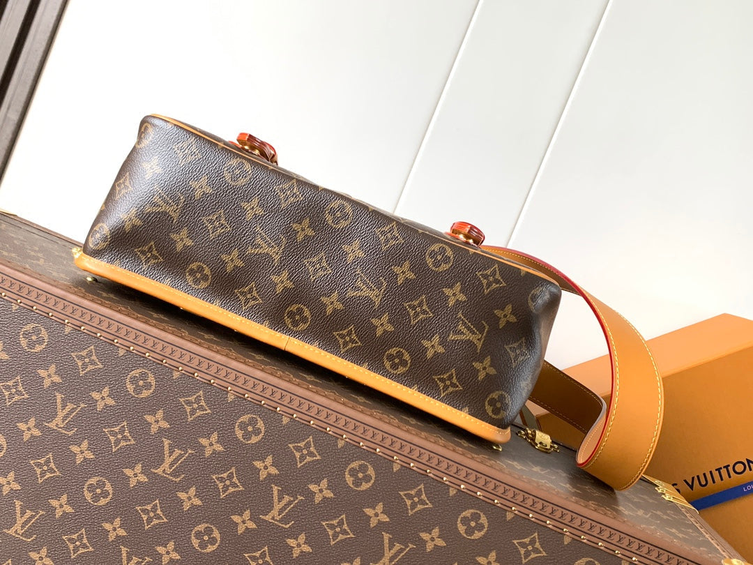 LV Satchel Messenger Bag  35.5cm Brown Monogram Canvas & Cowhide mysite