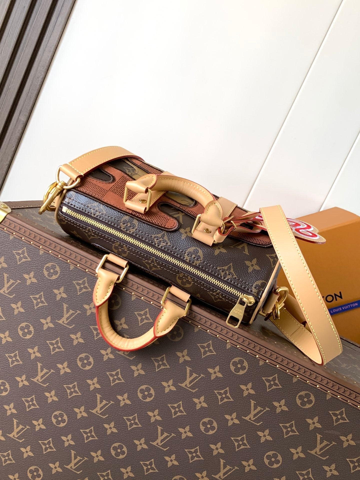 LV Keepall Bandoulière 25 Brown Boro Monogram Landscape canvas & Cowhide mysite