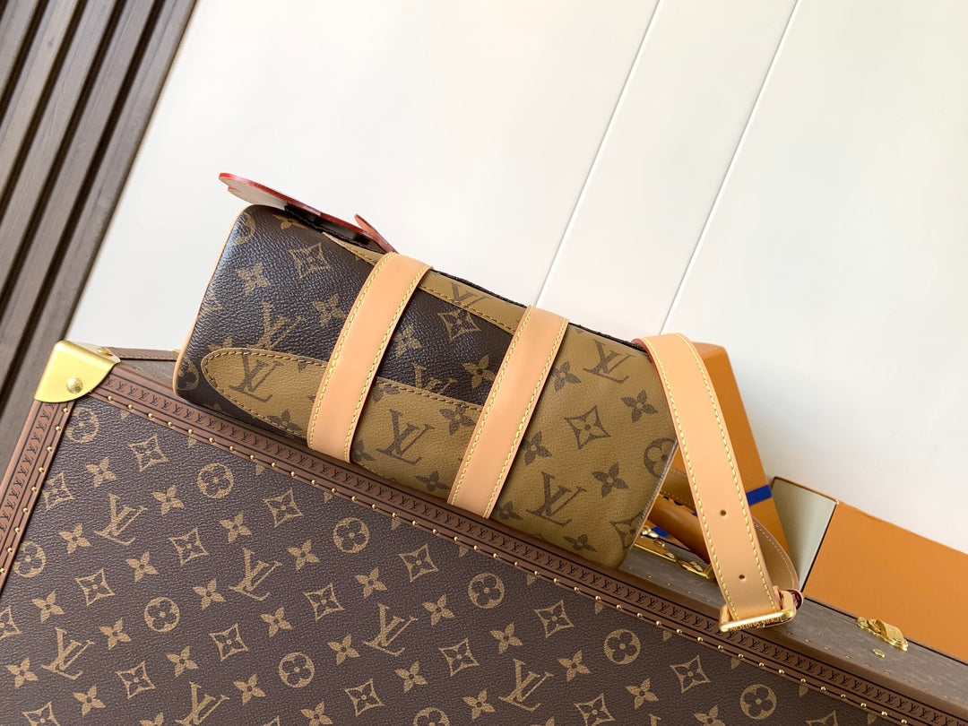 LV Keepall Bandoulière 25 Brown Boro Monogram Landscape canvas & Cowhide mysite