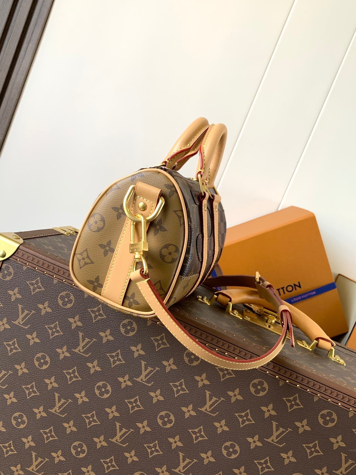 LV Keepall Bandoulière 25 Brown Boro Monogram Landscape canvas & Cowhide mysite