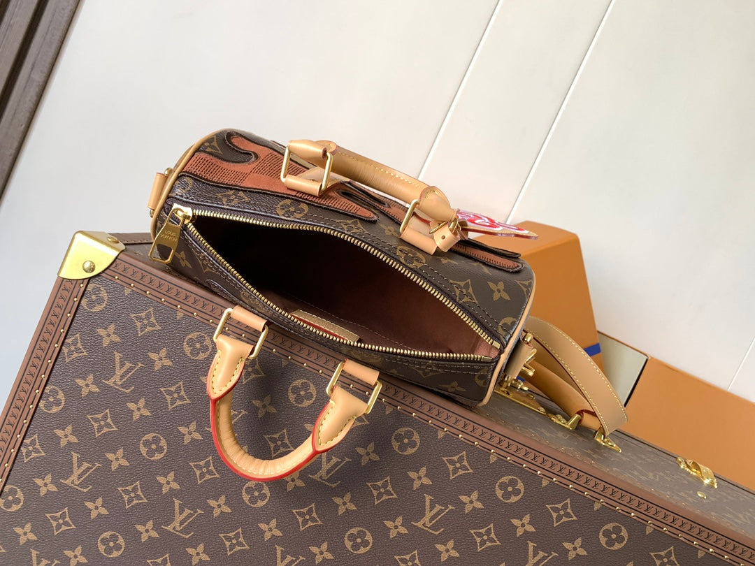 LV Keepall Bandoulière 25 Brown Boro Monogram Landscape canvas & Cowhide mysite