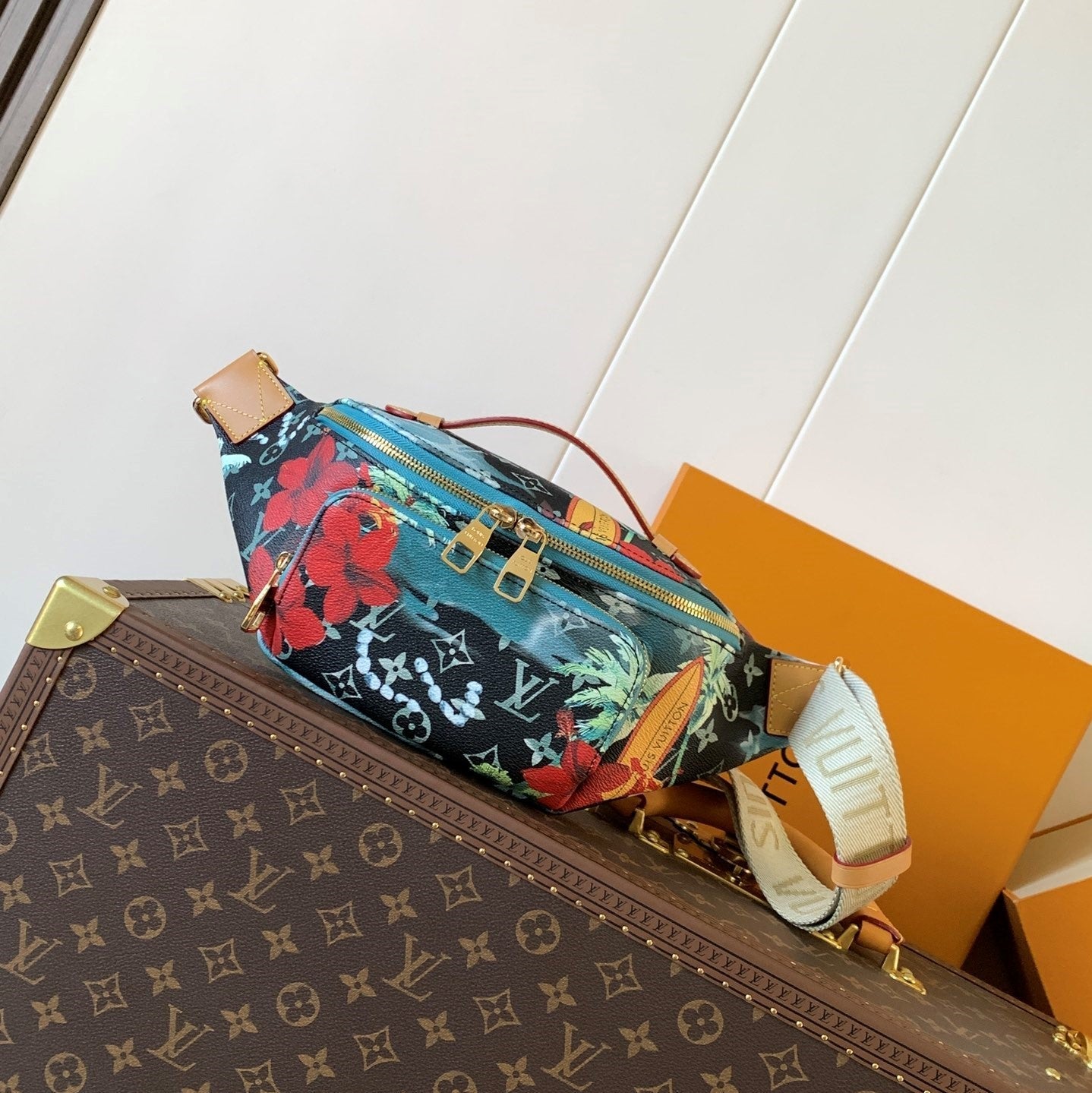 LV M24992 Surfin' Rush Bumbag Navy Blue Monogram Canvas & Calfskin GHW mysite