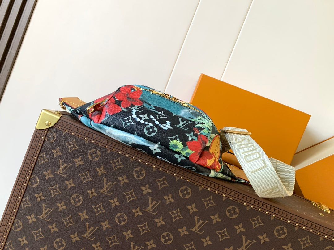 LV M24992 Surfin' Rush Bumbag Navy Blue Monogram Canvas & Calfskin GHW mysite