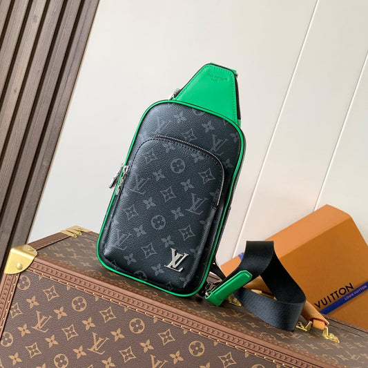 LV Mini Avenue Slingbag PM 12cm Black Bamboo Green Monogram Eclipse Canvas mysite