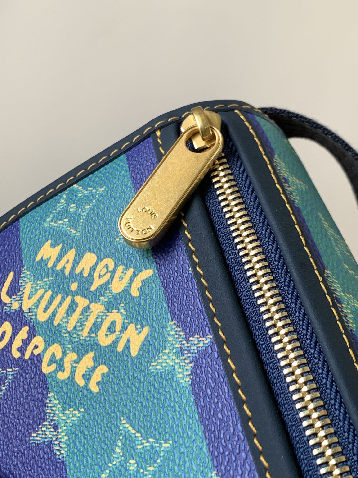 LV Bosphore Mini Handbag 19cm Purple Blue Canvas & Leather trim mysite