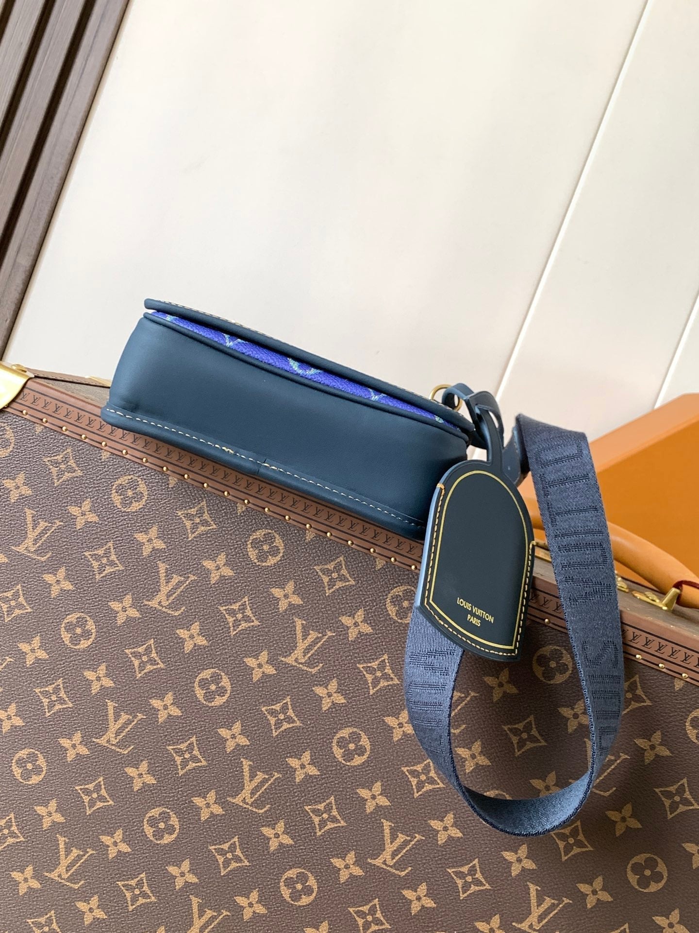 LV Bosphore Mini Handbag 19cm Purple Blue Canvas & Leather trim mysite