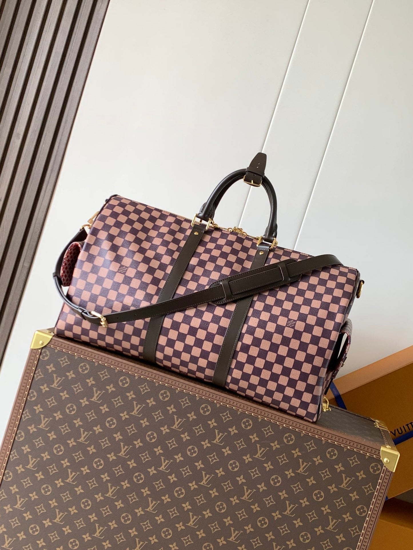 LV Keepall Bandoulière 50 Brown Damier Phriendship Canvas mysite