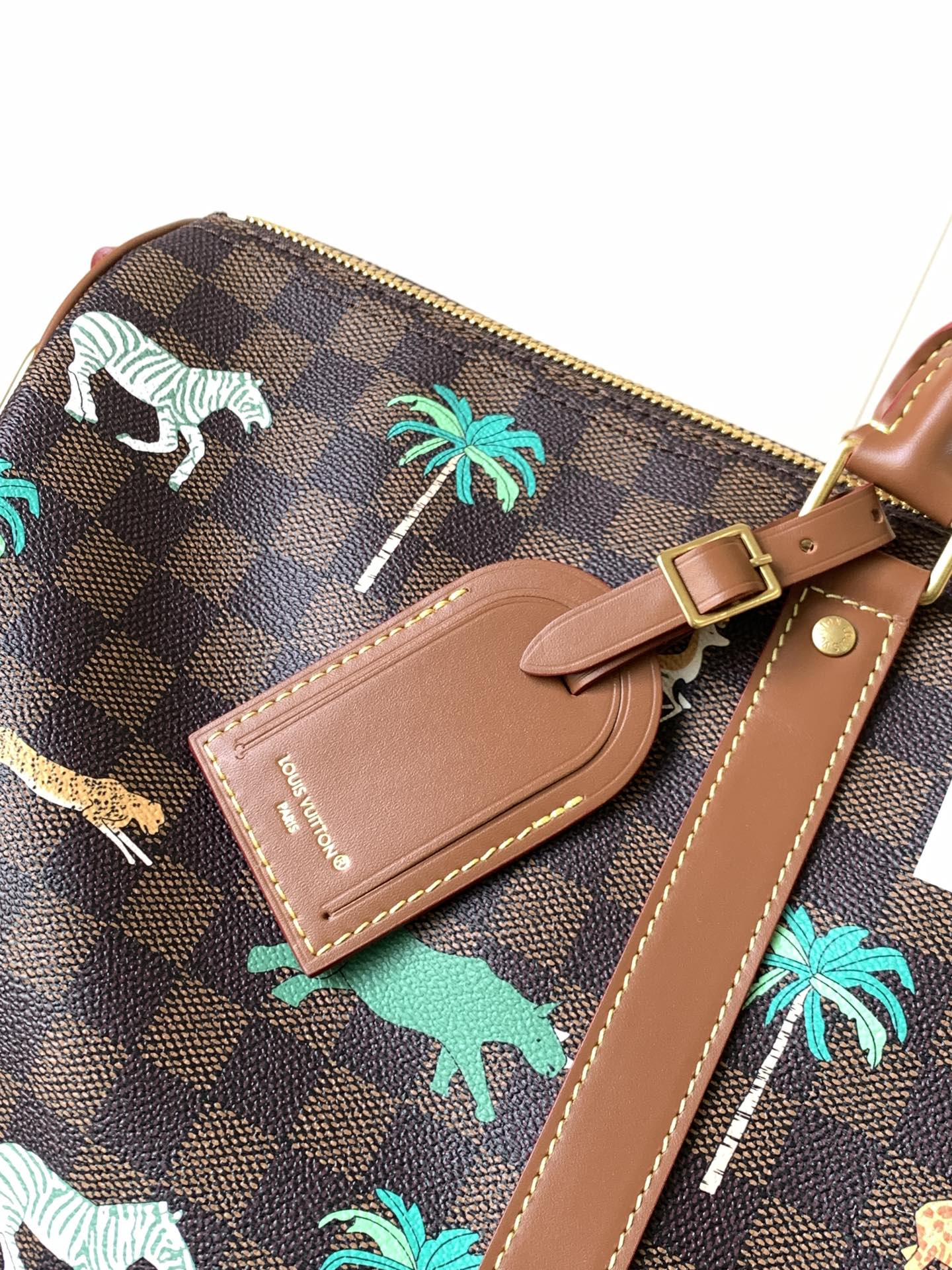 LV Keepall Bandoulière 50 Brown Animal Printed Monogram Canvas mysite
