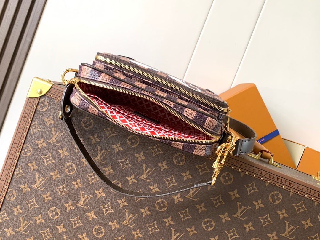 LV N40797 Nil Messenger Bag 25cm Damier Canvas & Leather Trim GHW mysite