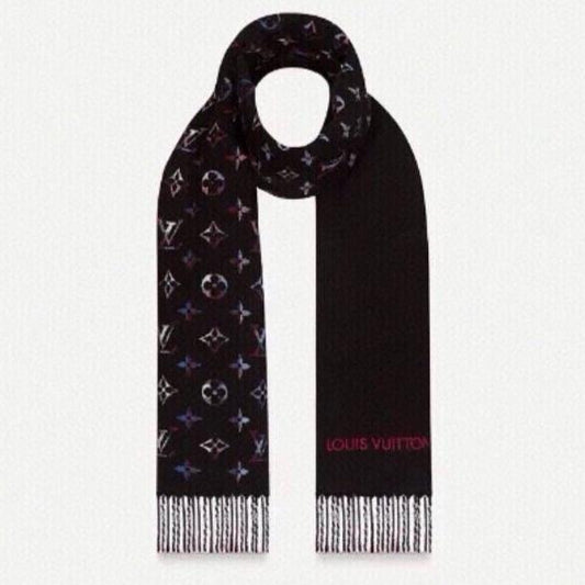 MONOGRAM GRADIENT TARTAN CITY SCARF 180 CM IN COLORFUL CASHMERE 391000 mysite