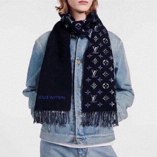 MONOGRAM GRADIENT TARTAN CITY SCARF 180 CM IN COLORFUL CASHMERE 391001 mysite