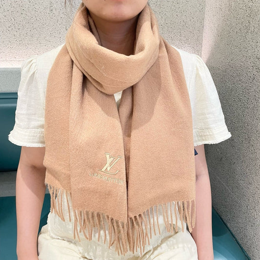 SCARF 180 CM IN SAND BROWN CASHMERE 396550 mysite