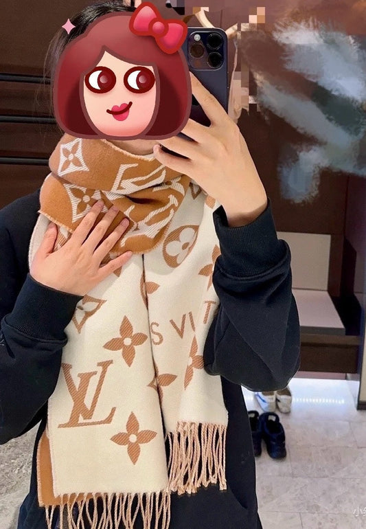 ESSENTIAL SCARF 186 CM IN COPPER BROWN WOOL 399777 mysite