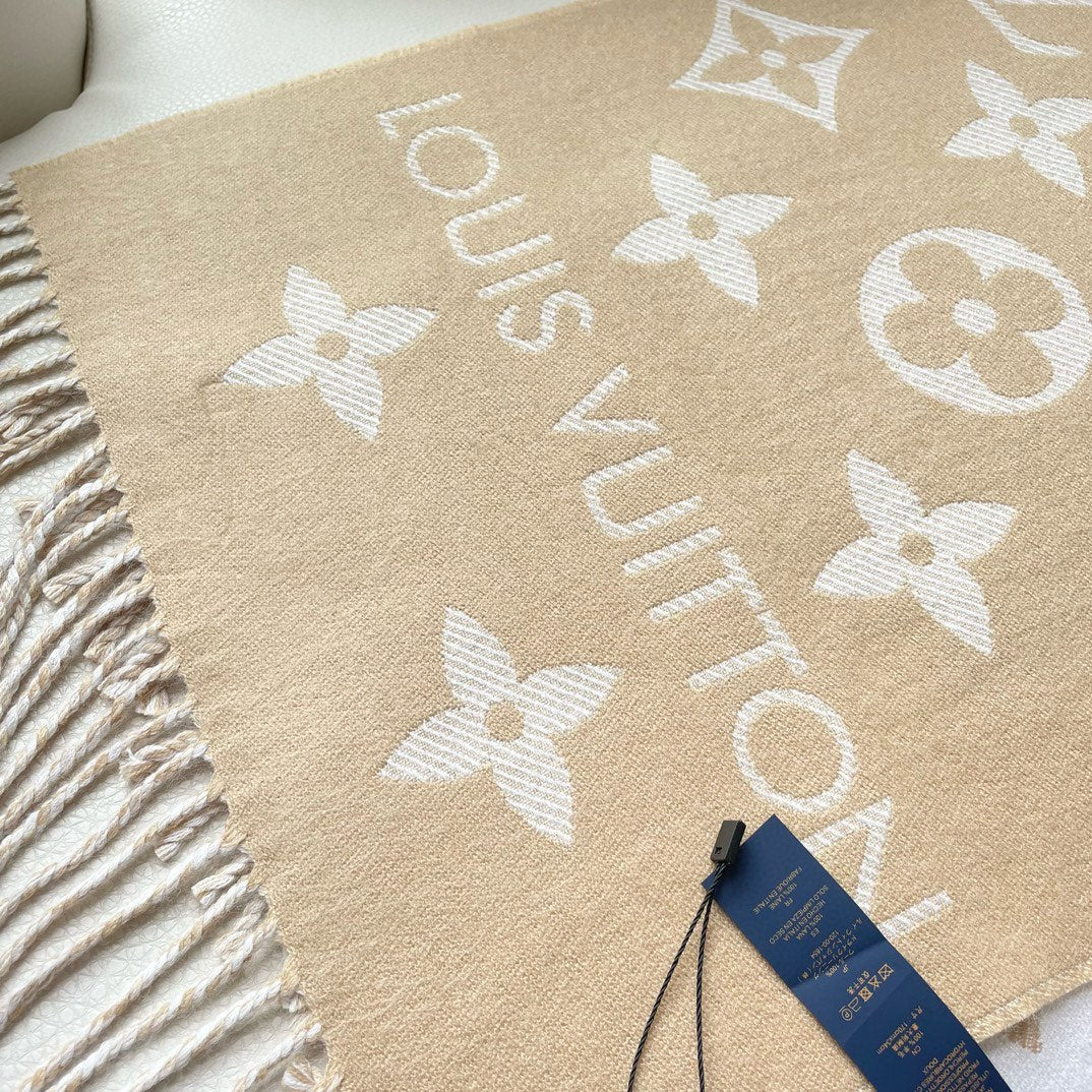 ESSENTIAL SCARF 186 CM IN CAMEL BEIGE WOOL 399775 mysite