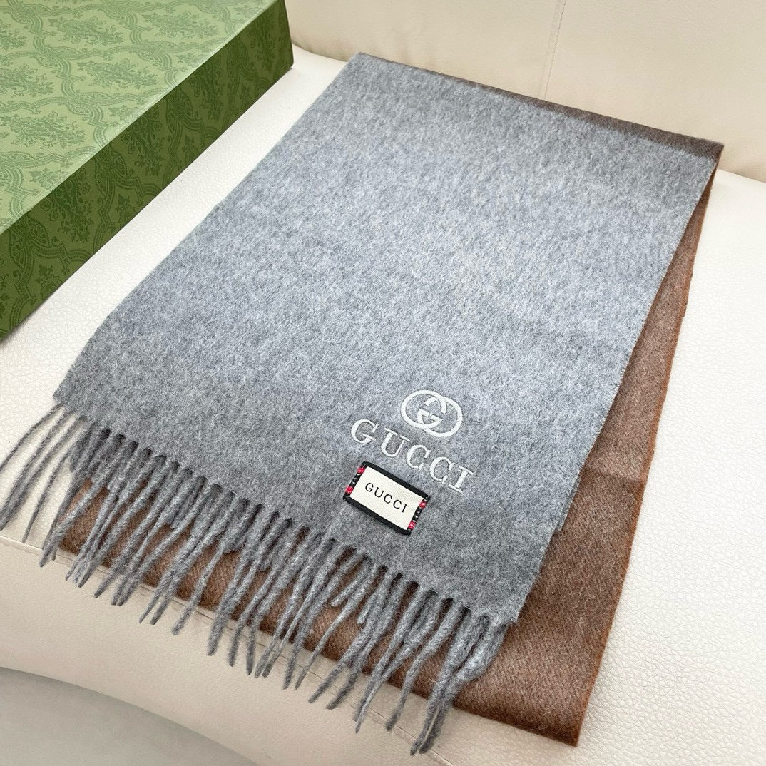 SCARF 190 CM IN DOVE GRAY MIX CAMEL BEIGE CASHMERE AND WOOL 399761 mysite