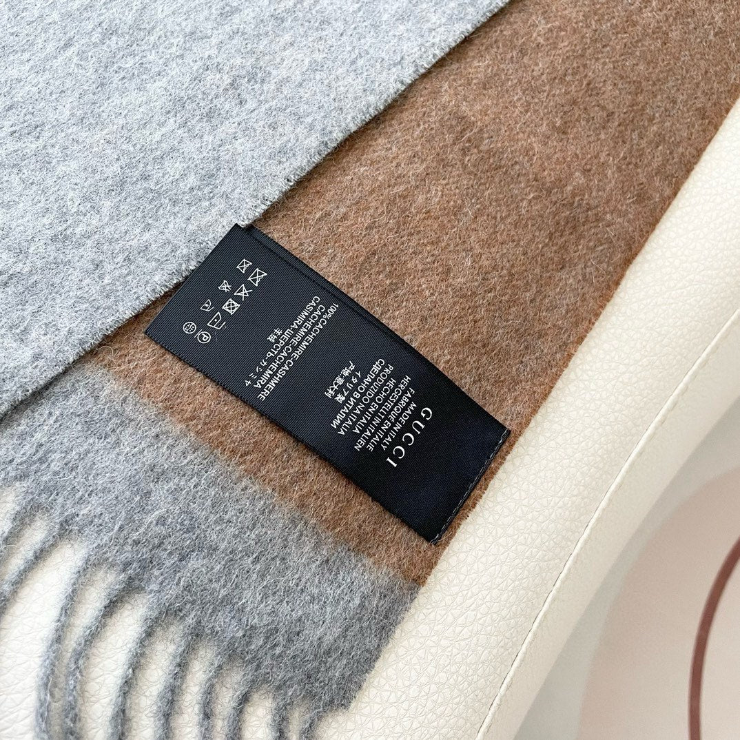 SCARF 190 CM IN DOVE GRAY MIX CAMEL BEIGE CASHMERE AND WOOL 399761 mysite