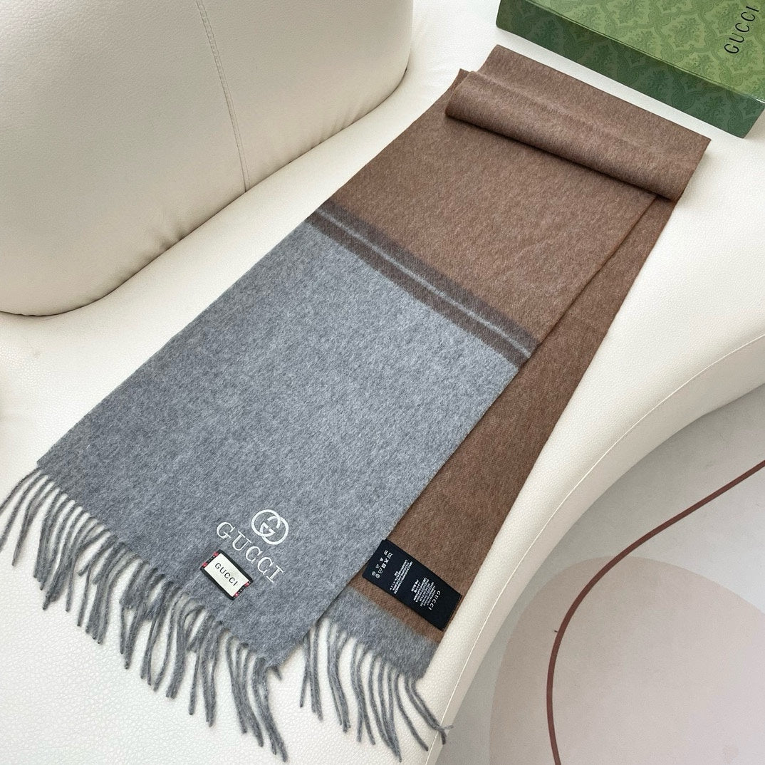 SCARF 190 CM IN DOVE GRAY MIX CAMEL BEIGE CASHMERE AND WOOL 399761 mysite