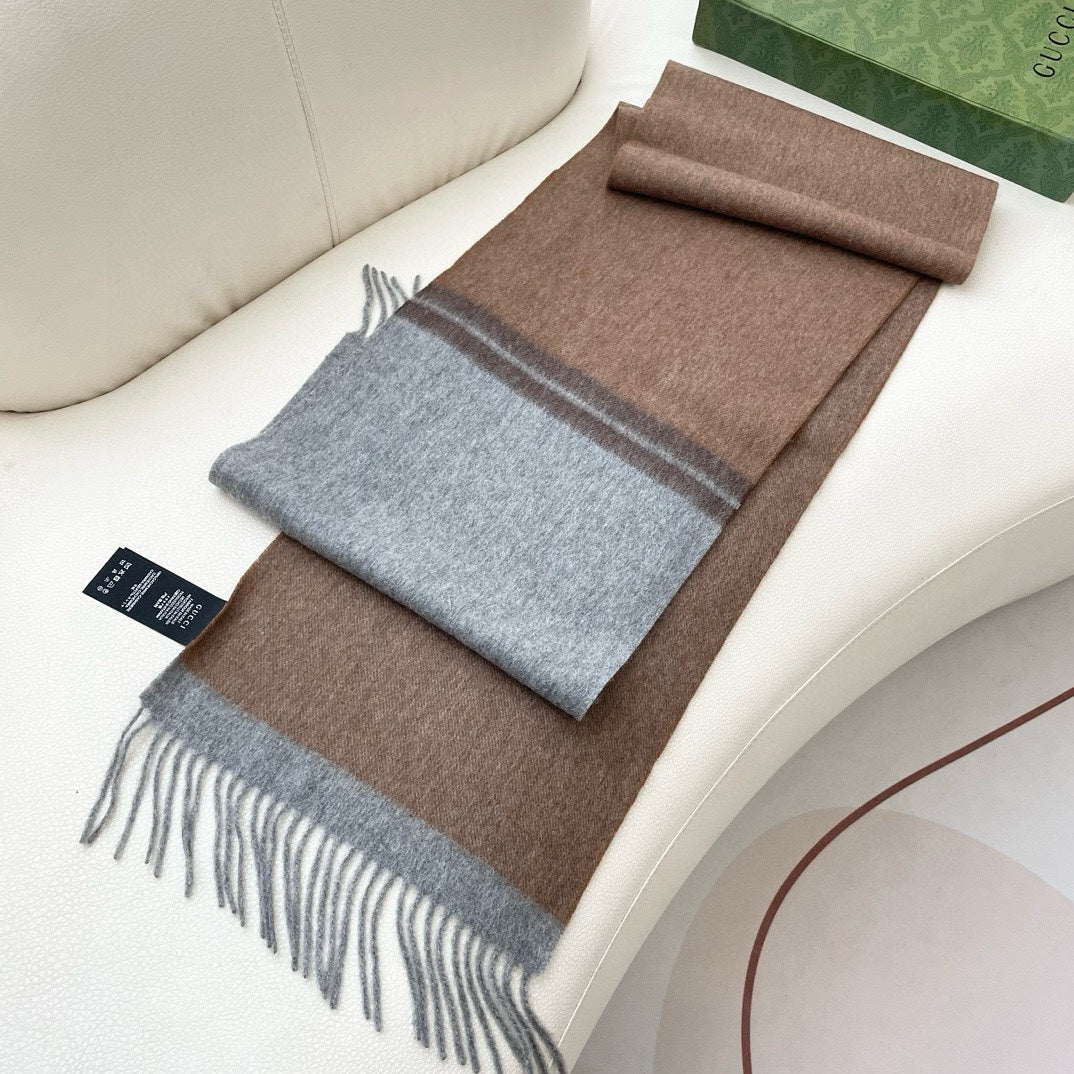 SCARF 190 CM IN DOVE GRAY MIX CAMEL BEIGE CASHMERE AND WOOL 399761 mysite