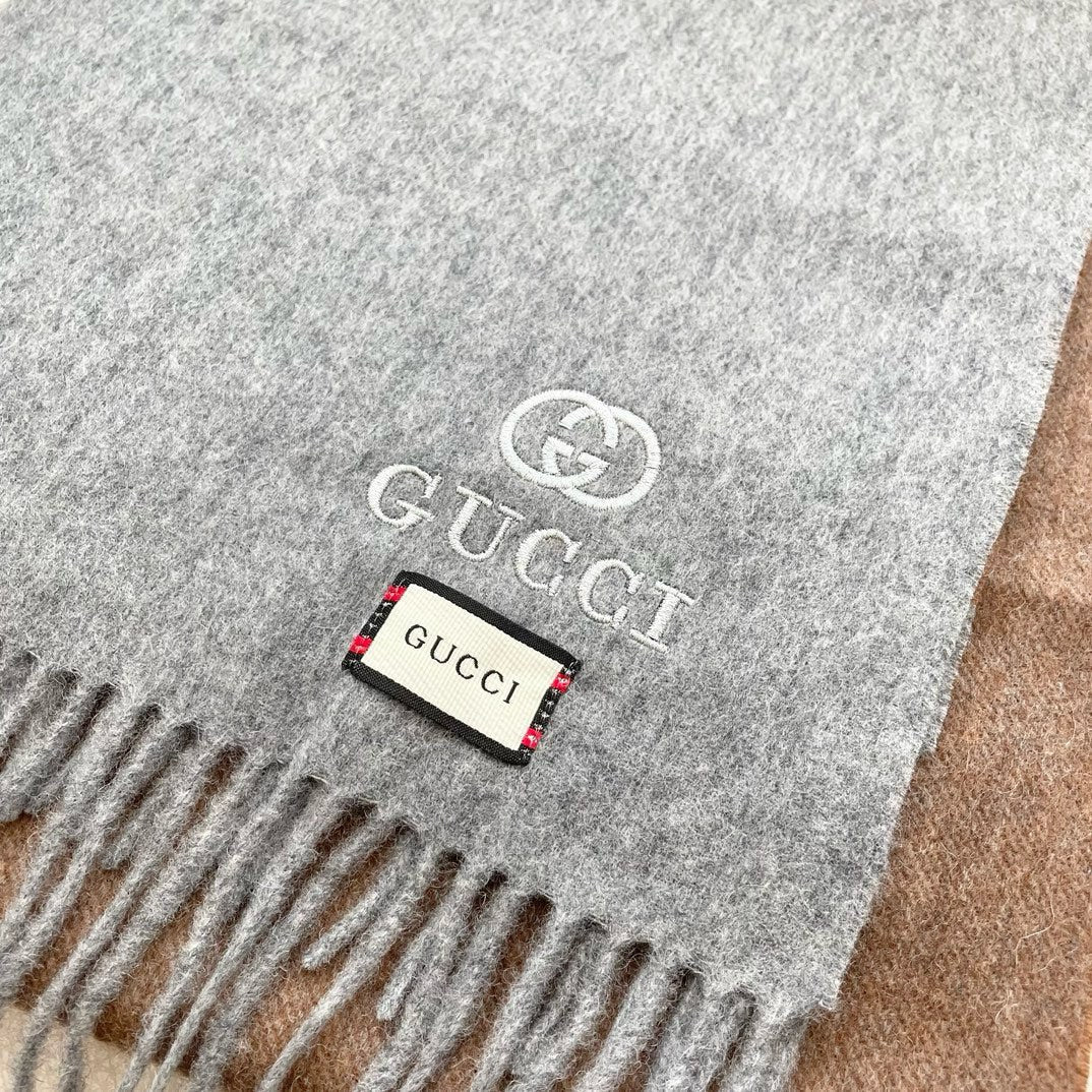 SCARF 190 CM IN DOVE GRAY MIX CAMEL BEIGE CASHMERE AND WOOL 399761 mysite