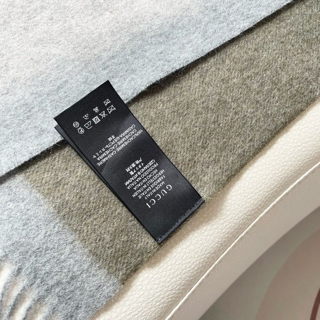 SCARF 190 CM IN PALE GRAY MIX SAND BEIGE CASHMERE AND WOOL 399762 mysite