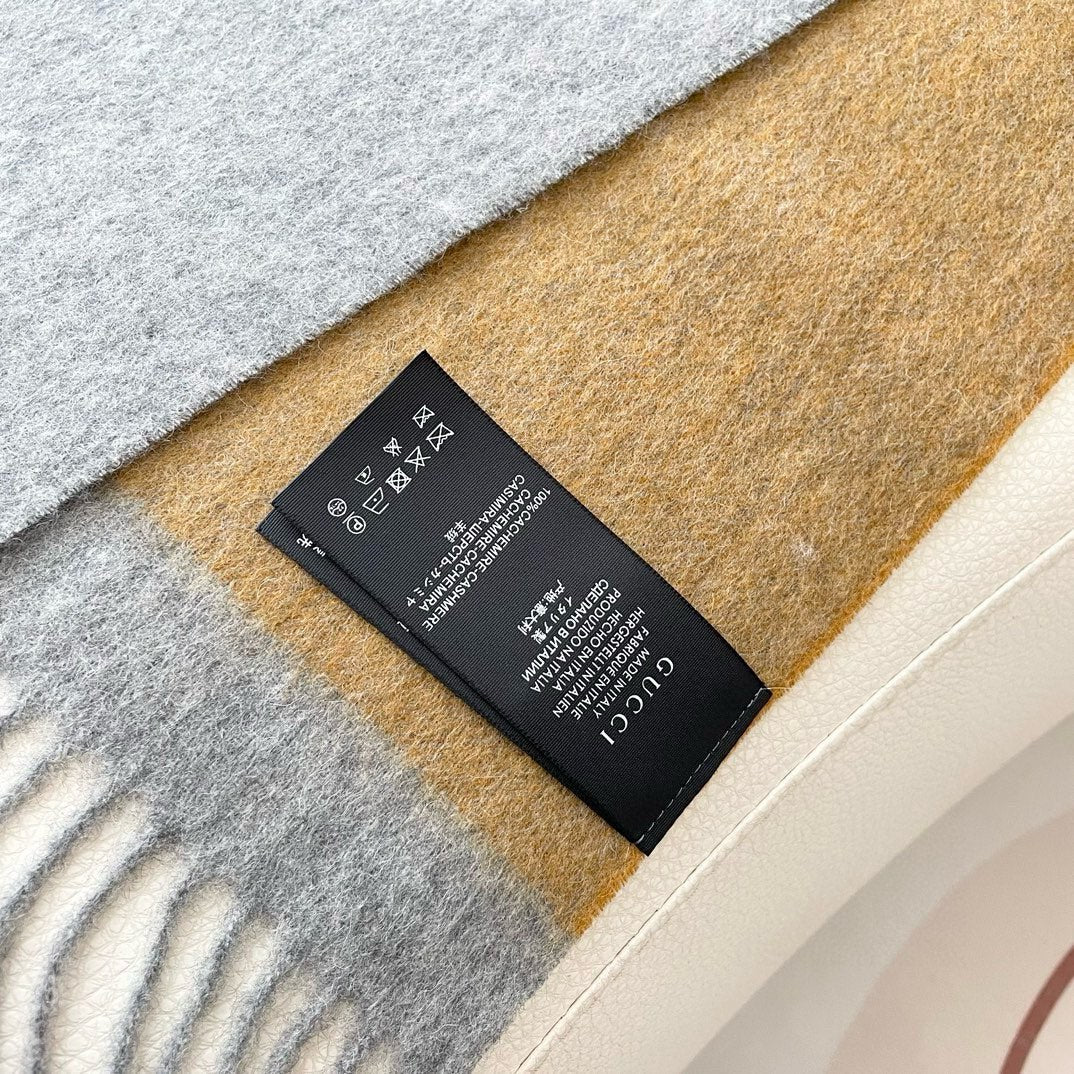 SCARF 190 CM IN DOVE GRAY MIX TORTILLA BROWN CASHMERE AND WOOL 399763 mysite