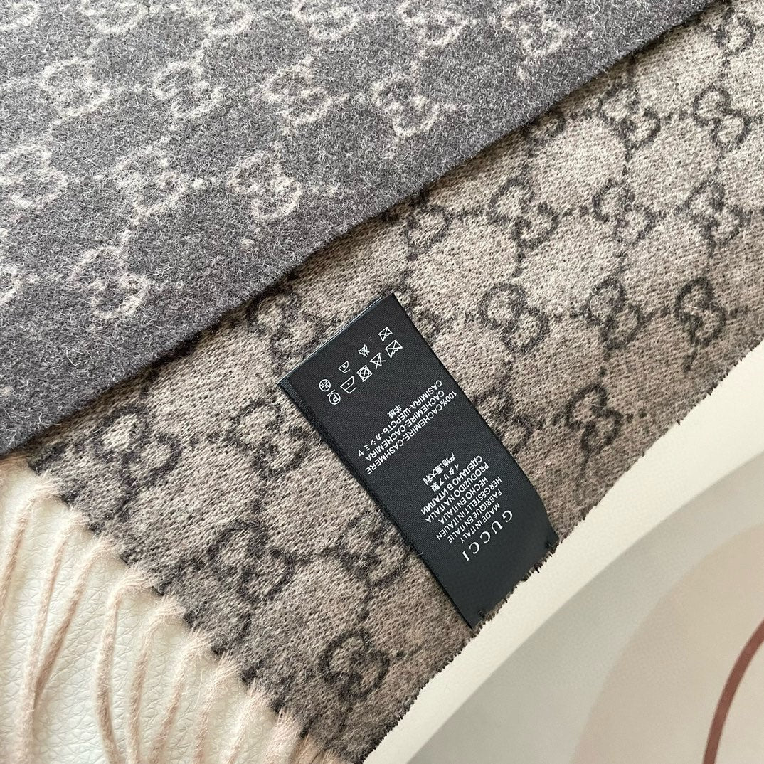 SCARF 200 CM IN DARK BROWN MONOGRAM CASHMERE 399765 mysite