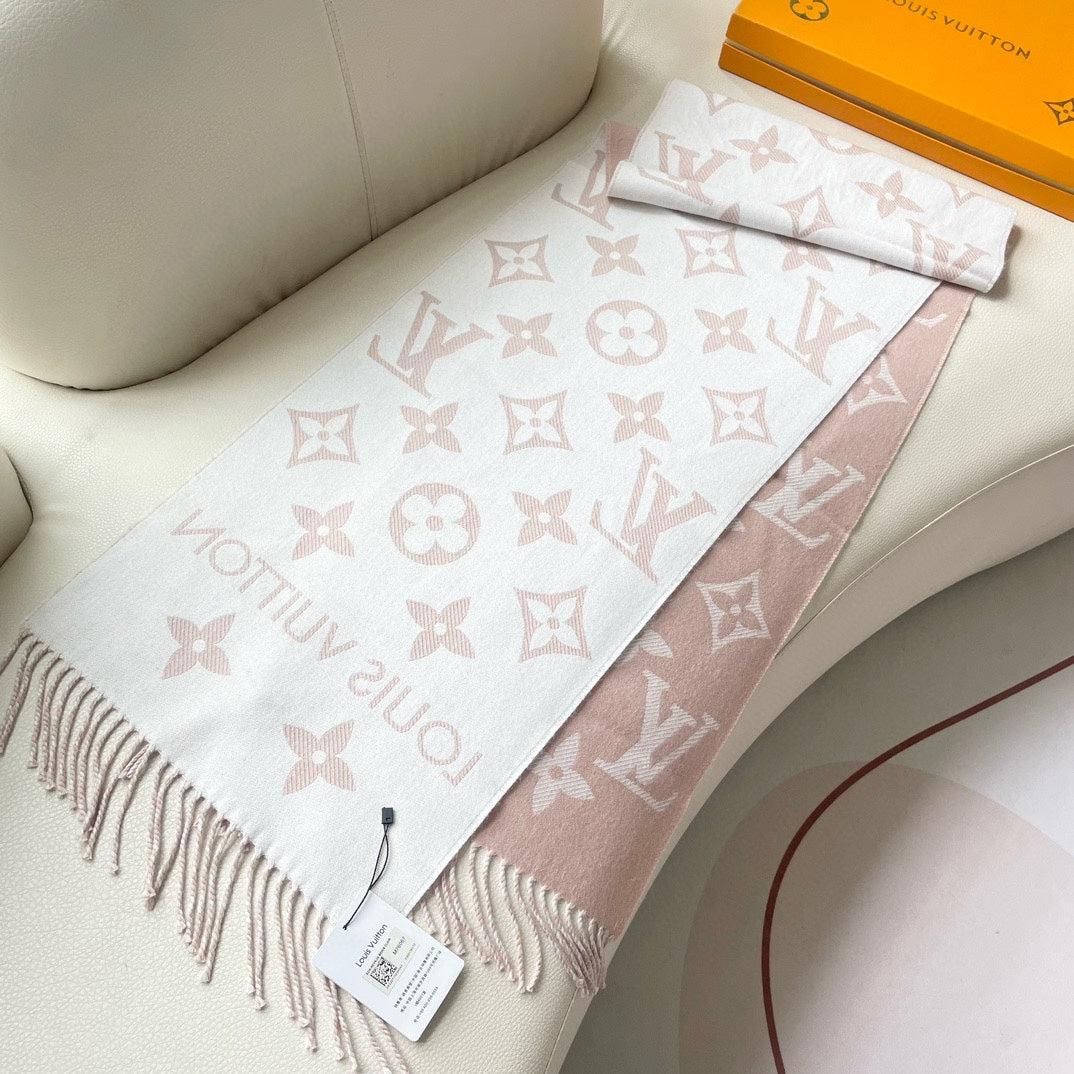 ESSENTIAL SCARF 186 CM IN BEIGE PINK WOOL 399779 mysite