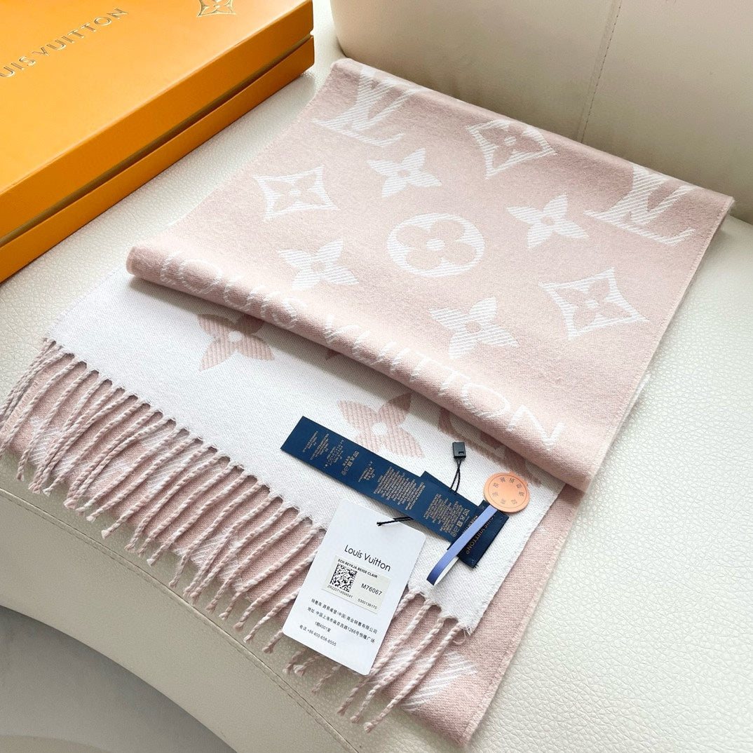 ESSENTIAL SCARF 186 CM IN BEIGE PINK WOOL 399779 mysite