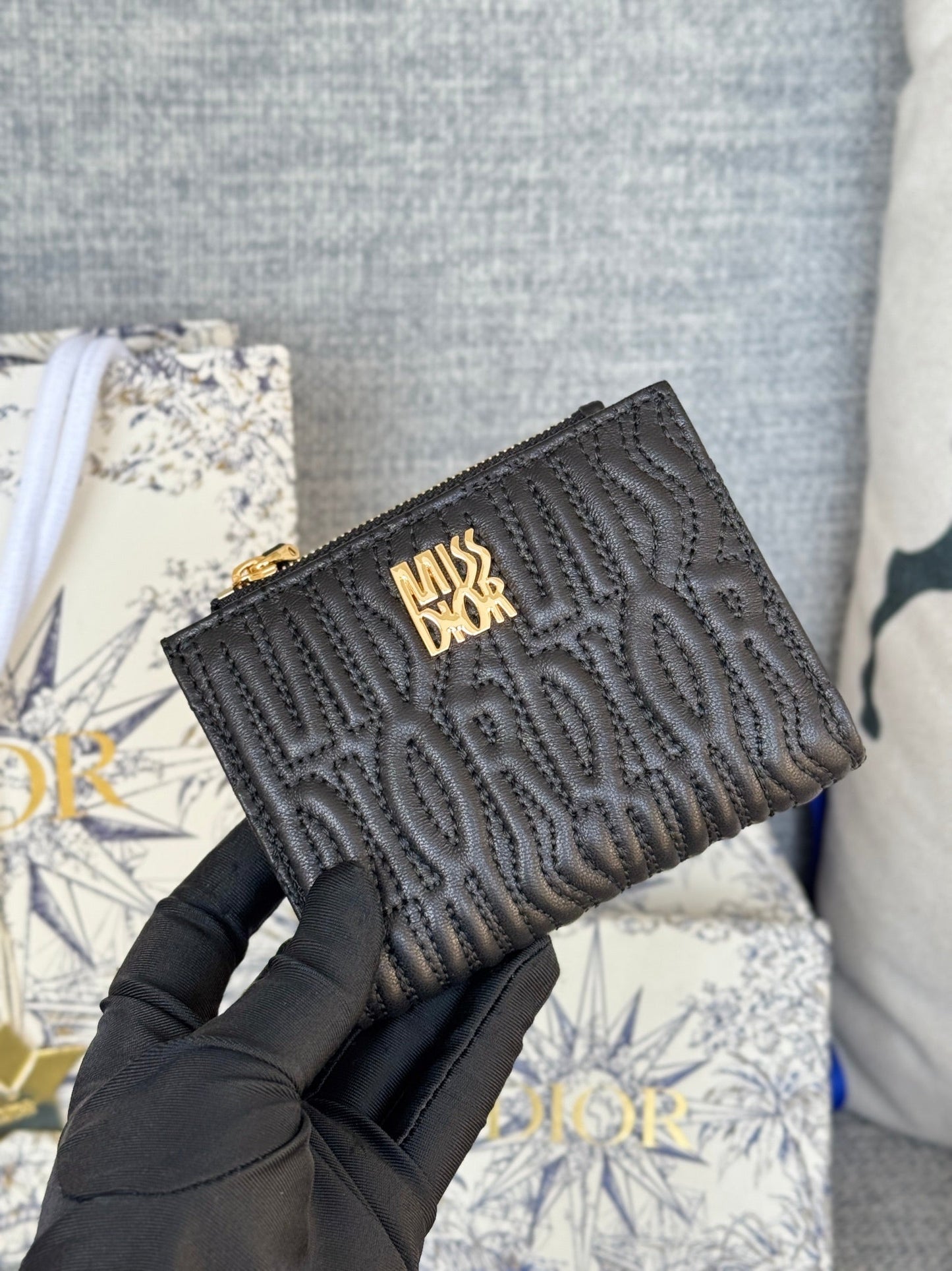 CD Miss Dior Freesia Zipper Wallet Lambskin mysite