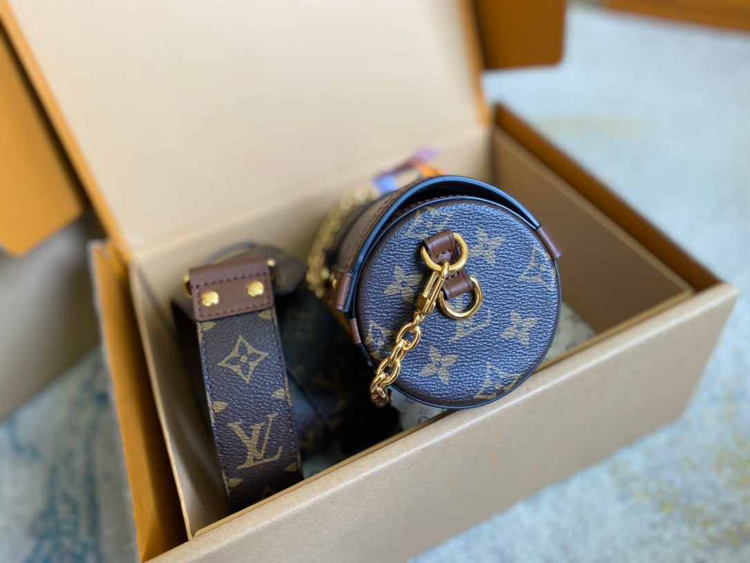 PAPILLON TRUNK 19 IN BROWN MONOGRAM CANVAS GOLD HARDWARE mysite