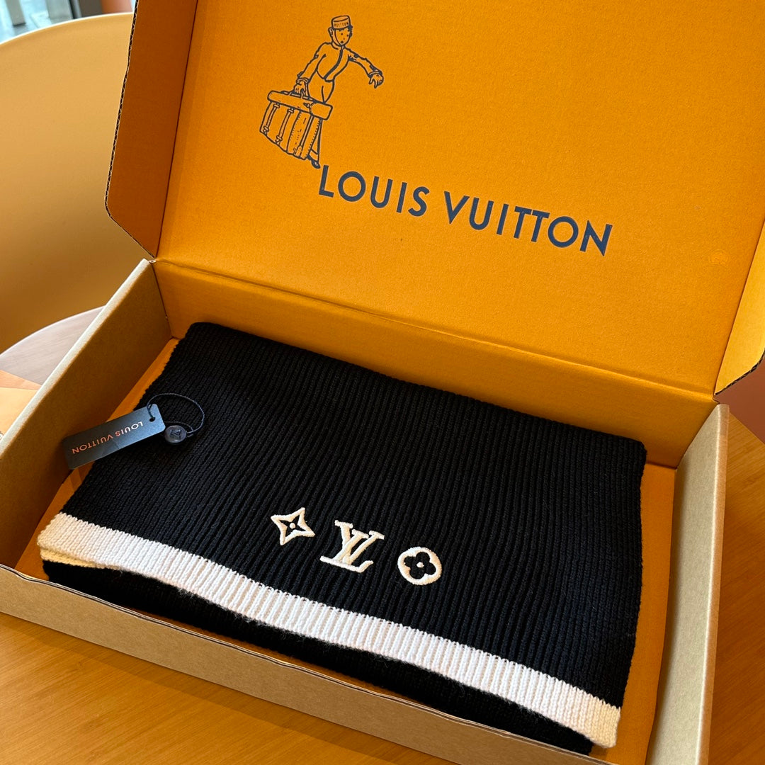 HEADLINE SCARF 200 CM IN BLACK WOOL 108956 mysite