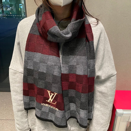 DAMIER HERITAGE SCARF 180 CM IN COLORFUL CASHMERE 391148 mysite