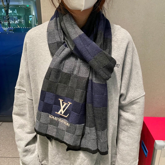 DAMIER HERITAGE SCARF 180 CM IN COLORFUL CASHMERE 391149 mysite