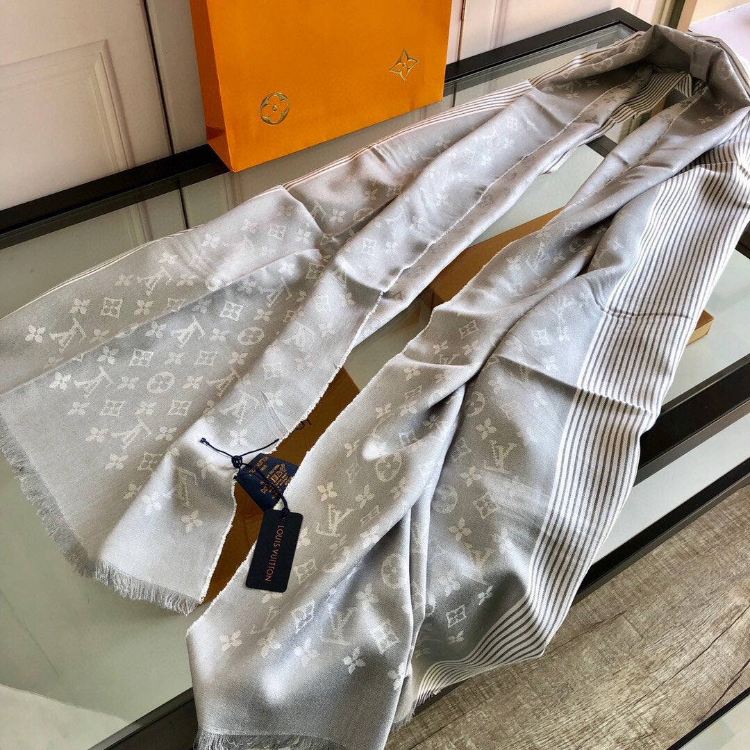 SCARF 200 CM IN LIGHT GRAY CASHMERE 393010 mysite