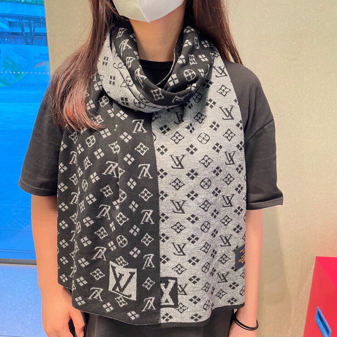 AMAZINGRAM SCARF 200 CM IN BLACK WOOL AND SILK 396531 mysite