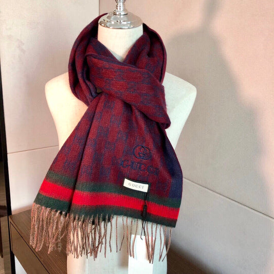 SCARF 180 CM IN SCARLET RED MONOGRAM CASHMERE 405326 mysite