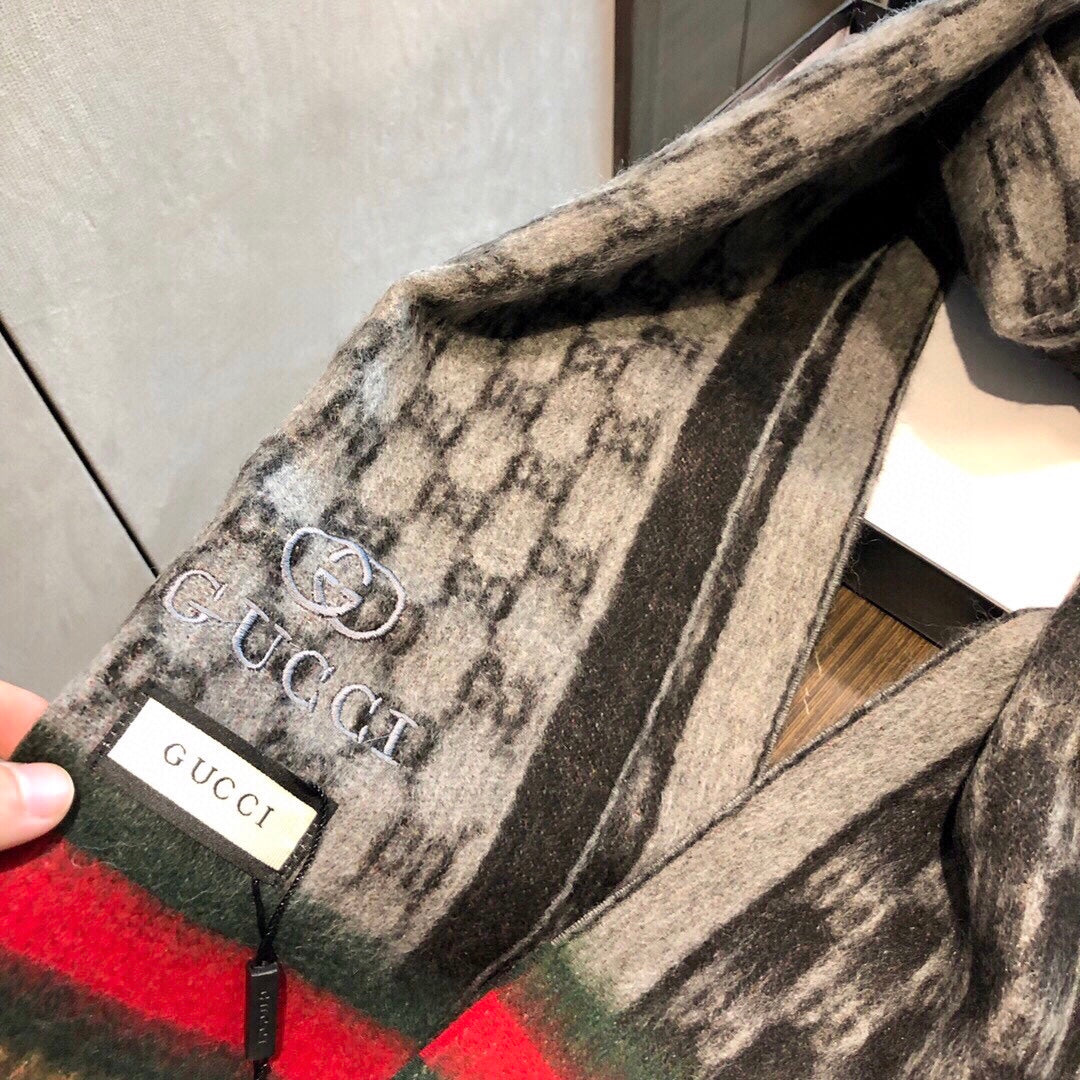 SCARF 180 CM IN MONOGRAM MEDIUM BROWN CASHMERE 405327 mysite