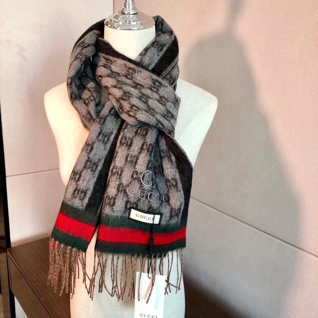 SCARF 180 CM IN MONOGRAM MEDIUM BROWN CASHMERE 405327 mysite