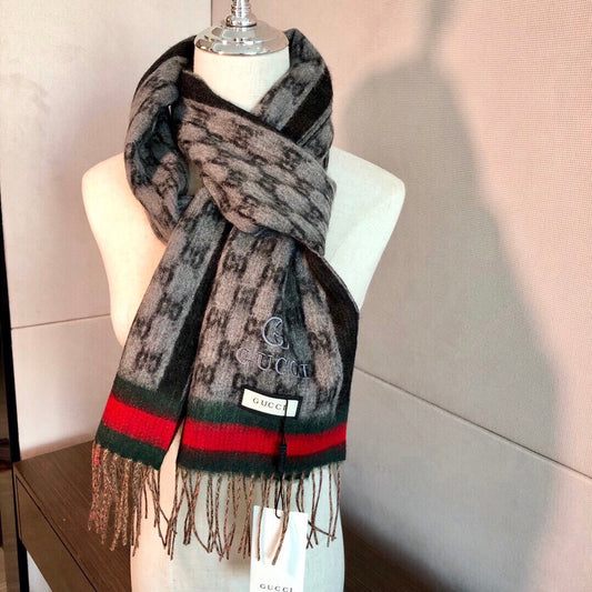 SCARF 180 CM IN MONOGRAM MEDIUM BROWN CASHMERE 405327 mysite