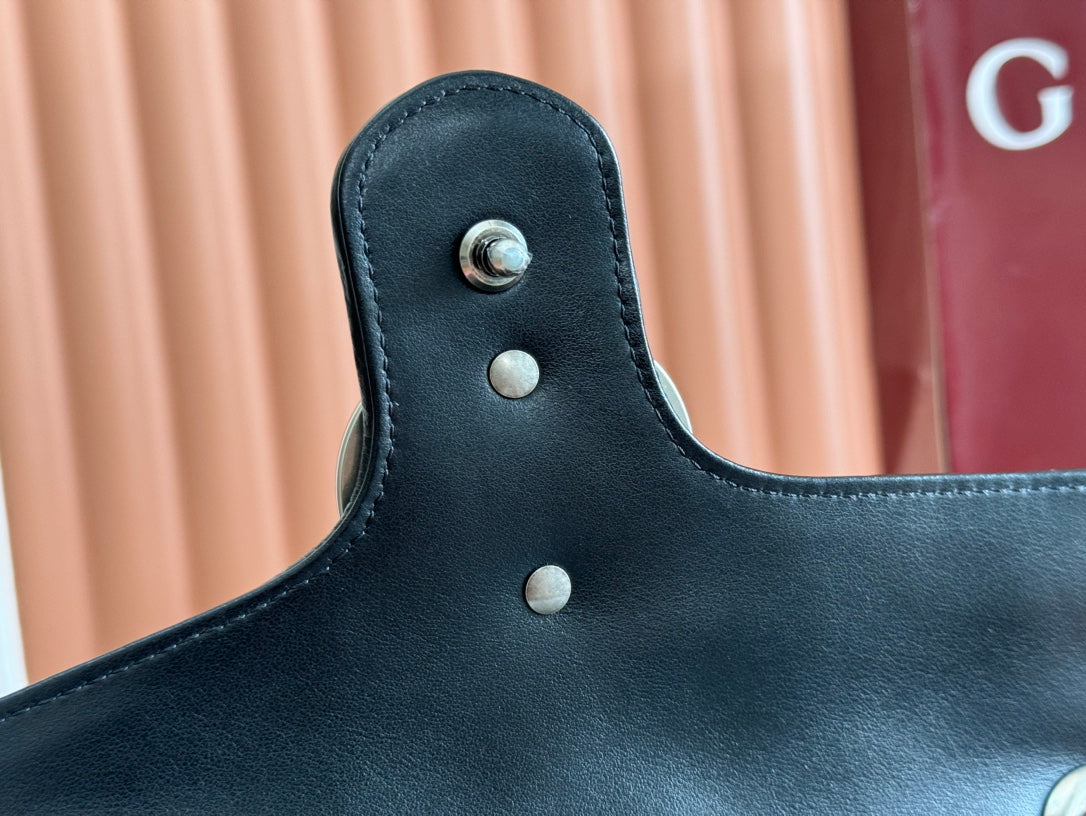 Gucci GG Marmont 26 Bag with Silver Hardware Black Calfskin 248245 mysite