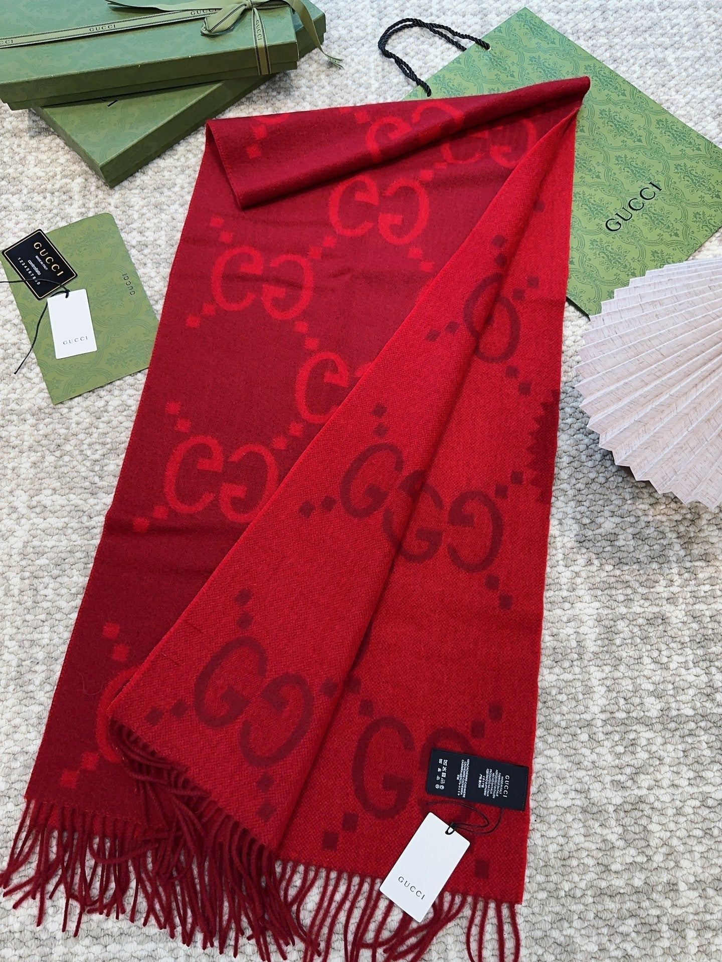SCARF 200 CM IN CHERRY RED CASHMERE 396378 mysite