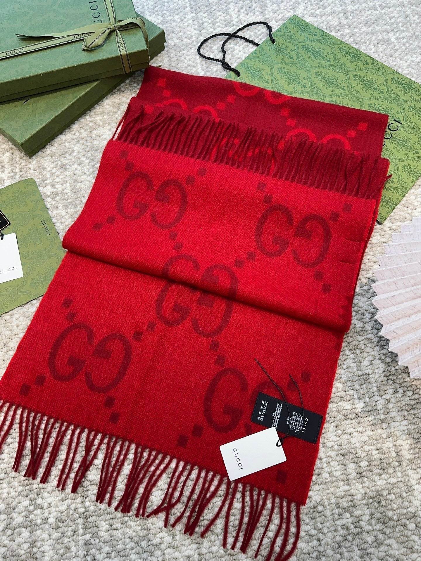 SCARF 200 CM IN CHERRY RED CASHMERE 396378 mysite