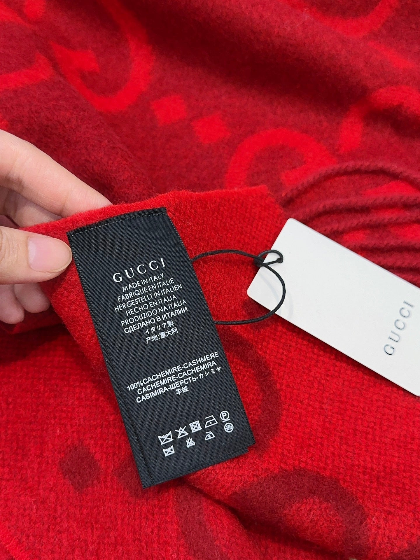 SCARF 200 CM IN CHERRY RED CASHMERE 396378 mysite