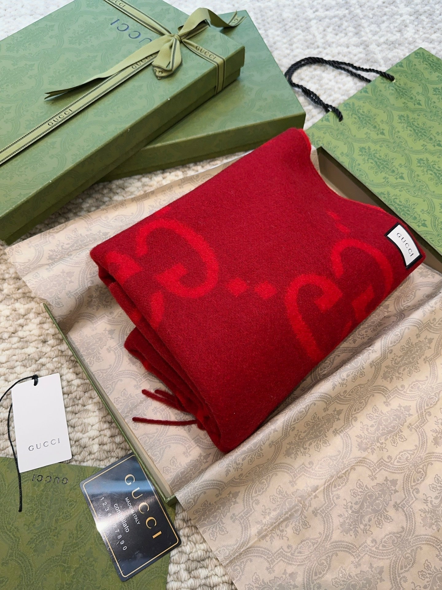 SCARF 200 CM IN CHERRY RED CASHMERE 396378 mysite