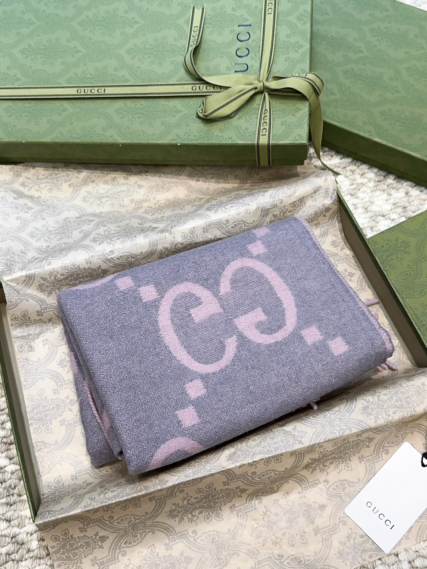 SCARF 200 CM IN LIGHT PINK MIX GRAY CASHMERE 396379 mysite