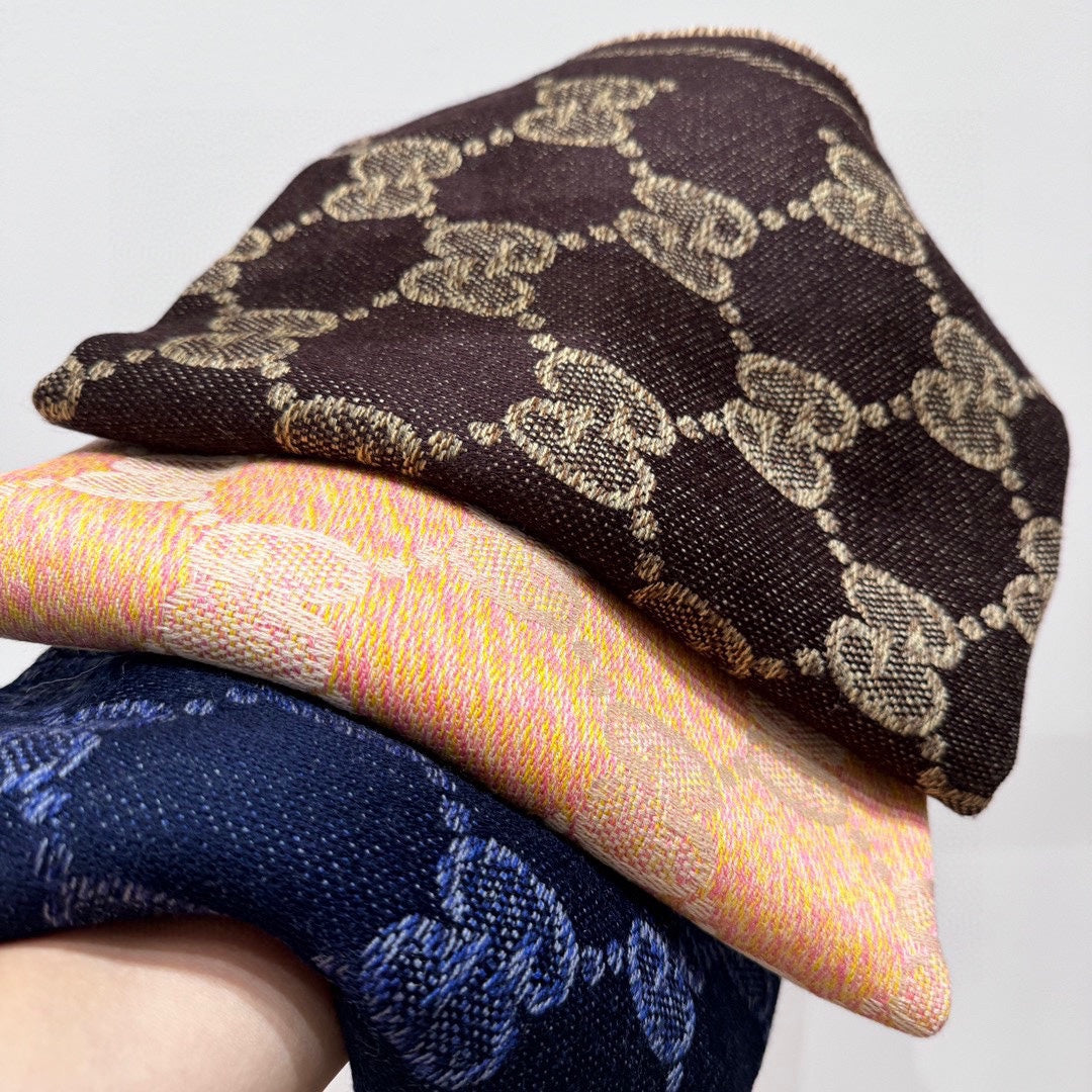 SCARF 195 CM IN CHESTNUT BROWN WOOL  399809 mysite