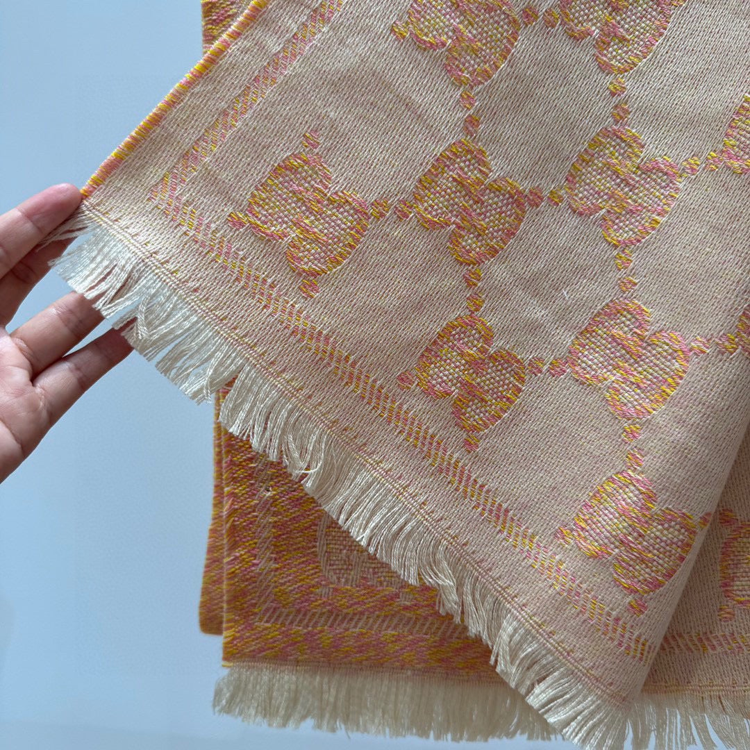 SCARF 195 CM IN MELON ORANGE WOOL  399810 mysite