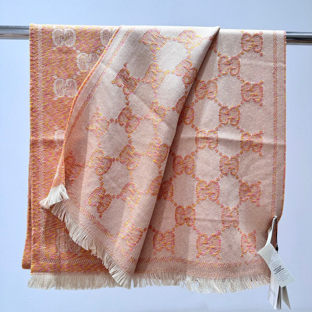 SCARF 195 CM IN MELON ORANGE WOOL  399810 mysite