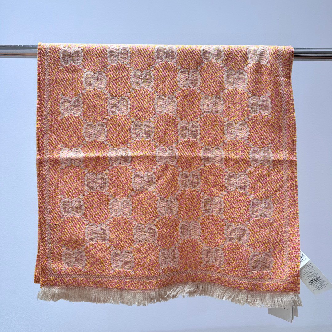SCARF 195 CM IN MELON ORANGE WOOL  399810 mysite